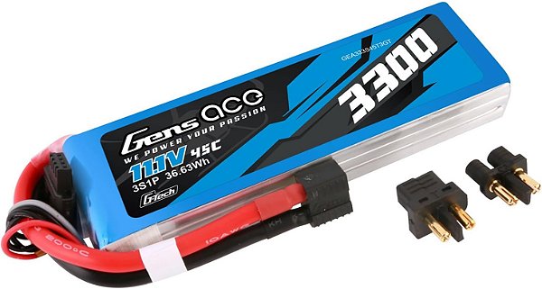 Bateria Lipo Gens Ace G-Tech 3S 11.1V 3300 mAh 45C plug XT60