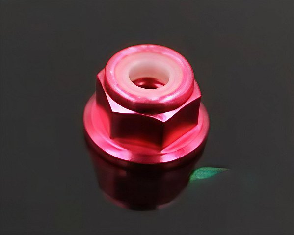 Porca M4 vermelha para Automodelo c/ 5 un