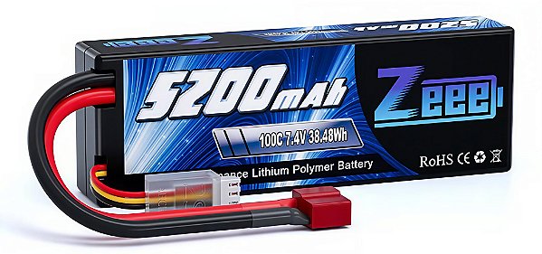 Bateria LiPo ZEEE 2S 7.4V 5200 mAh 100C plug T