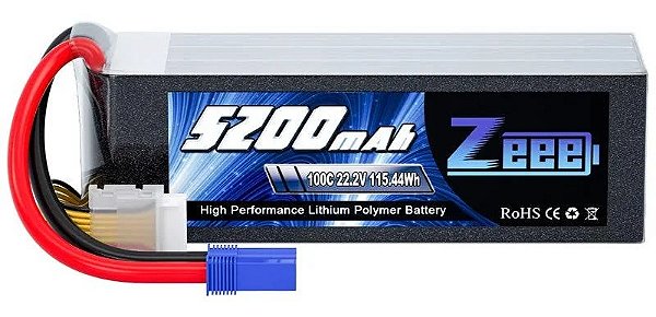 Bateria Lipo ZEEE 6S 22.2V 5200mAh 100C EC5