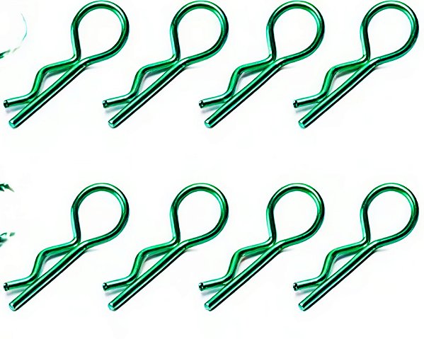 Grampo Clip 22mm Verde para Automodelo 8 unidades
