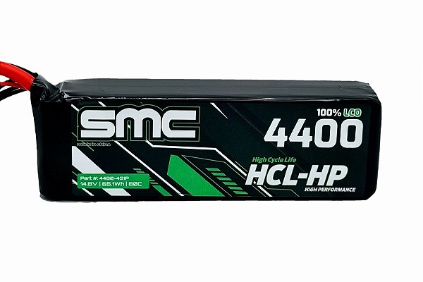 Bateria Lipo SMC 4S 14.8V 4400mAh 80C EC5