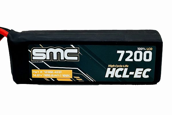 Bateria Lipo SMC 4S 14.8V HCL-EC 7200mAh 100C EC5