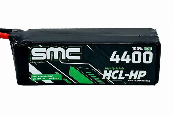 Bateria Lipo SMC 6S HCL-HP 22.2V 4400 mAh 80C Flight Pack plug XT90