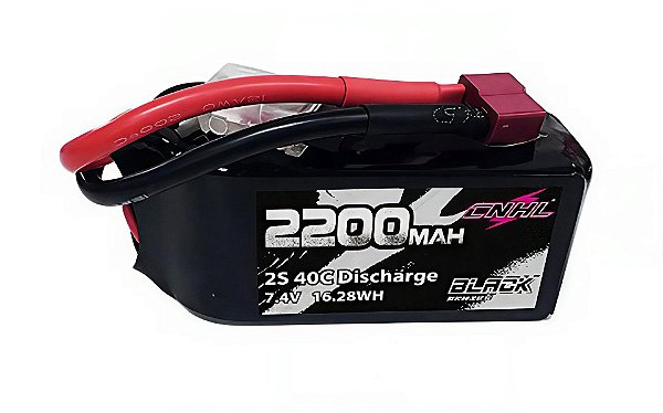Bateria Lipo CNHL Black Series 2S 7.4V 2200mAh 40C Shorty