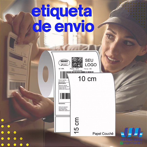 1 Rolo Etiqueta 10x15 (100x150) Couchê