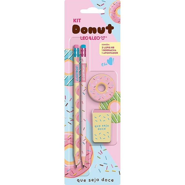 Kit Escolar Donut HB com 4 peças