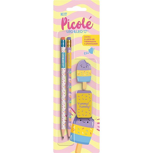 Kit Escolar Picolé HB com 4 peças - Leonora