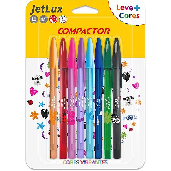 Caneta Esferográfica Jet Lux 8 Cores