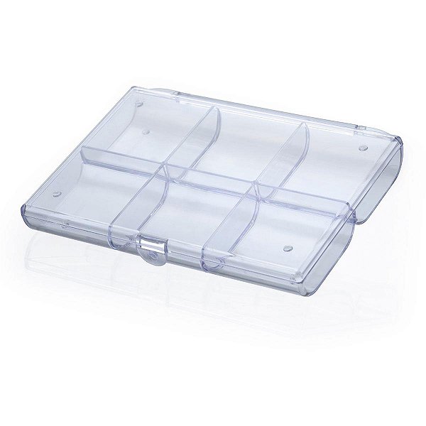Organizador Caixa com 6 Divisórias Cristal - Waleu