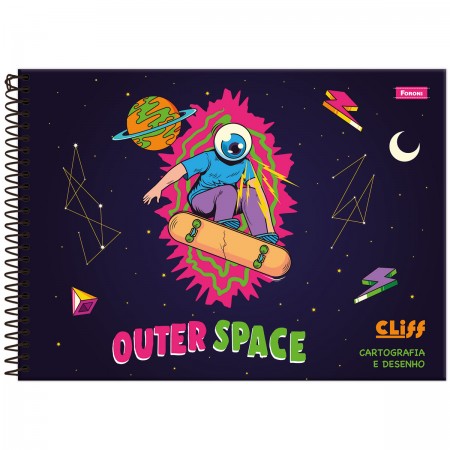 Caderno Desenho Universitário Capa Dura Outer Space 80 fls. - Foroni