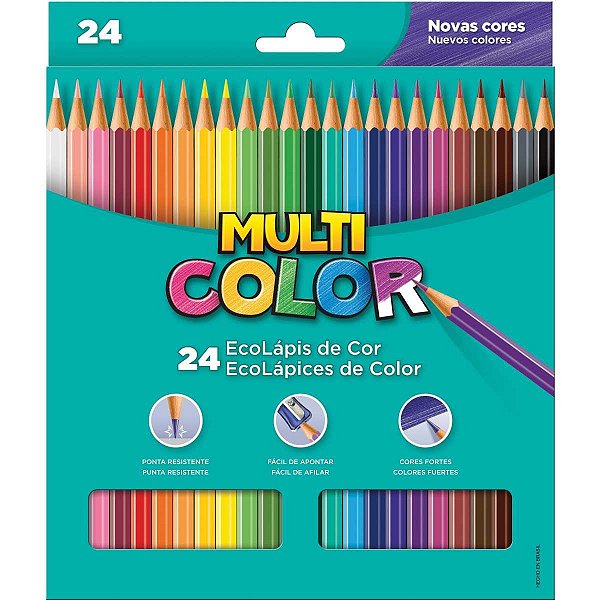 Lapis de cor (sextavado) Multicolor Super Eco 24cores - Faber-Castell