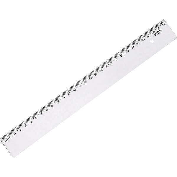 Regua de poliestireno New Line Cristal 30cm. - Waleu