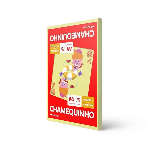 Papel Sulfite A4 Colorido Chamequinho 75 g Amarelo - Chamex
