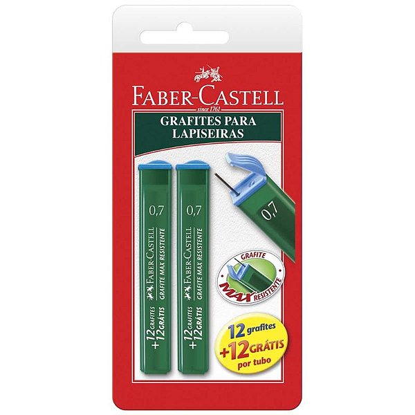 Grafite 0,7 mm Polymer 2B 2 tubos com 12 minas - Faber-Castell