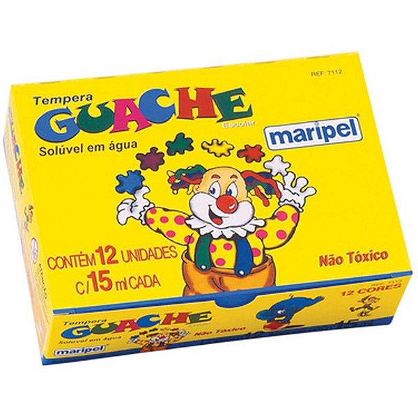 Tinta guache (15 ml) 12 Cores - Maripel