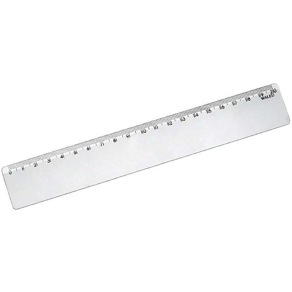 Regua plastica Cristal 20cm. - Waleu