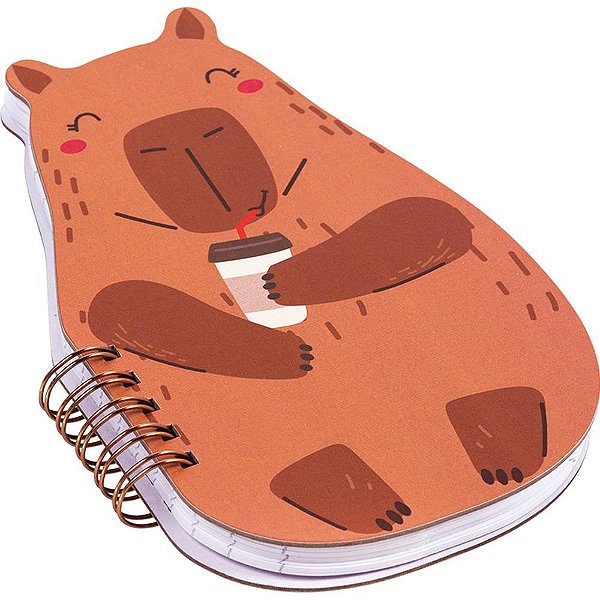 Caderneta Espiral Capa Dura Capivara e Panda Zoo 80 fls. - BRW