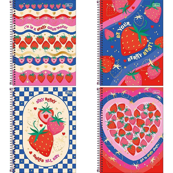 Caderno 1x1 Capa Dura Be Berry 80 fls. - Tilibra