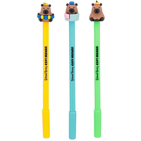Caneta Gel Capivara 3 modelos (Sortido) - Polibrinq
