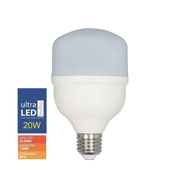 Lâmpada Led 20w Branco Frio 6500k E27 Bivolt