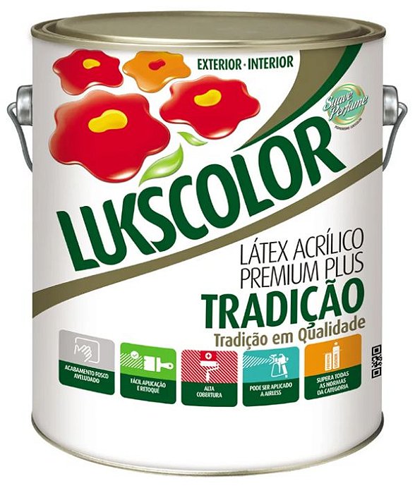 Tinta Lukscolor Tradição Premium Plus Fosco 3,6L