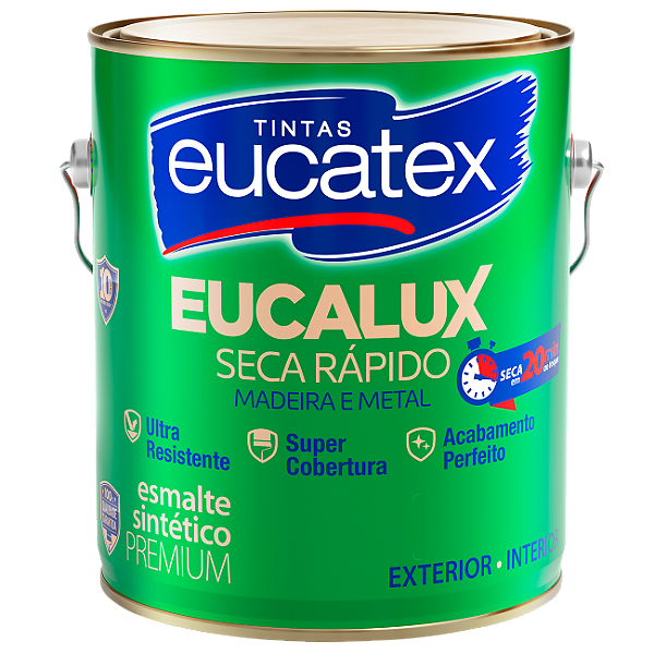 Tinta Esmalte Fosco Premium Eucalux Para Madeira e Metal 3,6L 2 Cores