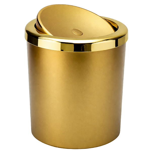 Lixeira Com Tampa Basculante para Banheiro Cozinha 5Litros Haus Dourada