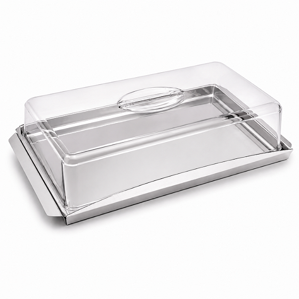 Porta Frios Inox com Tampa Transparente Essence