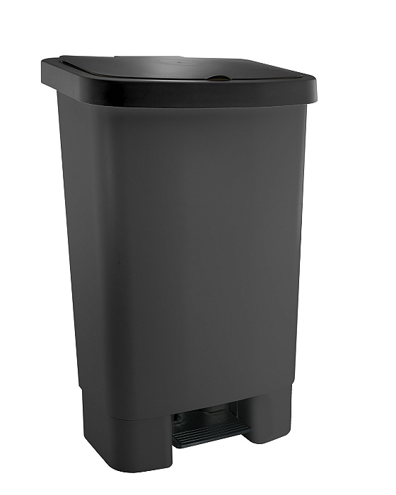 Lixeira com Pedal 50L Haus Preta - Design e Alta Qualidade