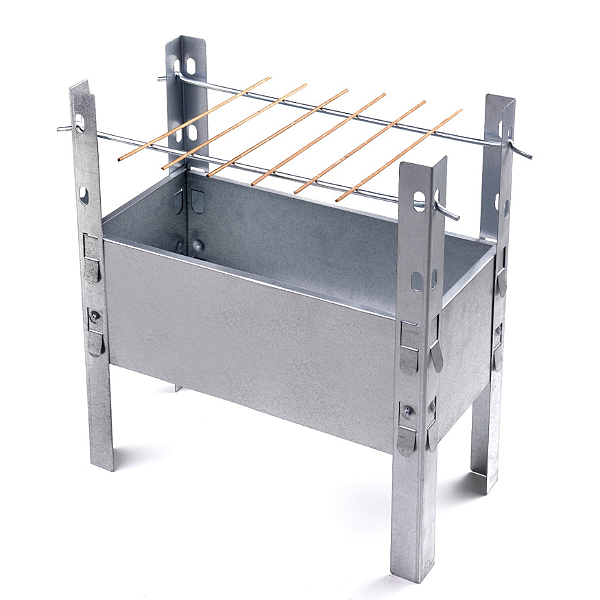 Churrasqueira Desmontável Para Espetinho Reforçada, Prática, Compacta e Resistente!