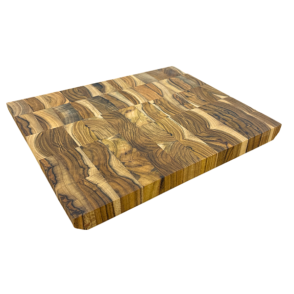 Tábua de Corte Profissional em Madeira Teca 30x25cm Para Cozinha Gourmet