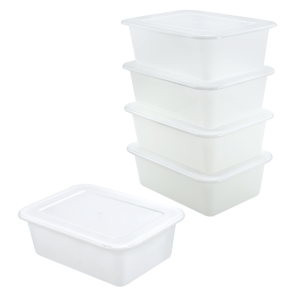 Kit 5 Bandejas com Tampa 5 Litros para Restaurante – Plástica Profissional Cozinha Industrial