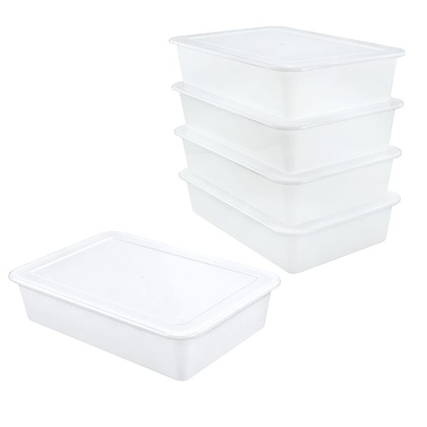 Kit 5 Bandejas com Tampa 10 Litros para Restaurante – Plástica Profissional Cozinha Industrial