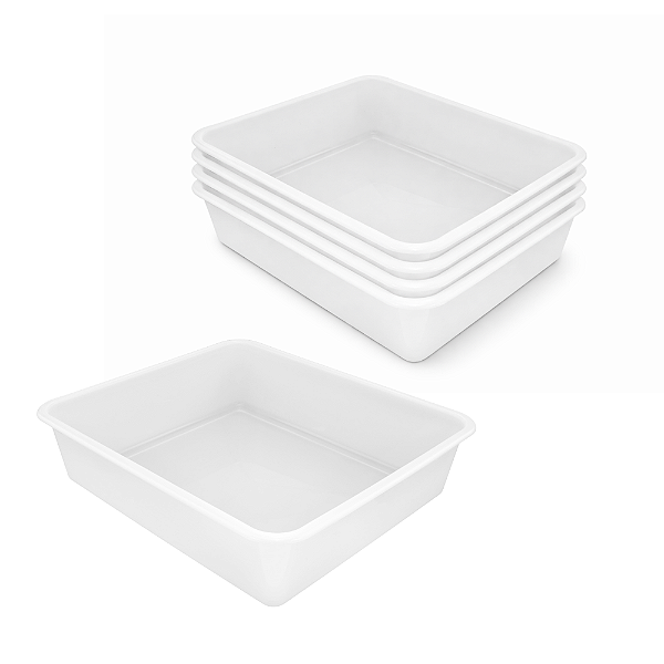 Kit 5 Bandejas 12 Litros para Restaurante – Plástica Profissional Cozinha Industrial