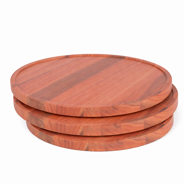 Kit 3 Bandejas Para Pizza 35cm Tábua De Madeira Para Servir Pizza Essence