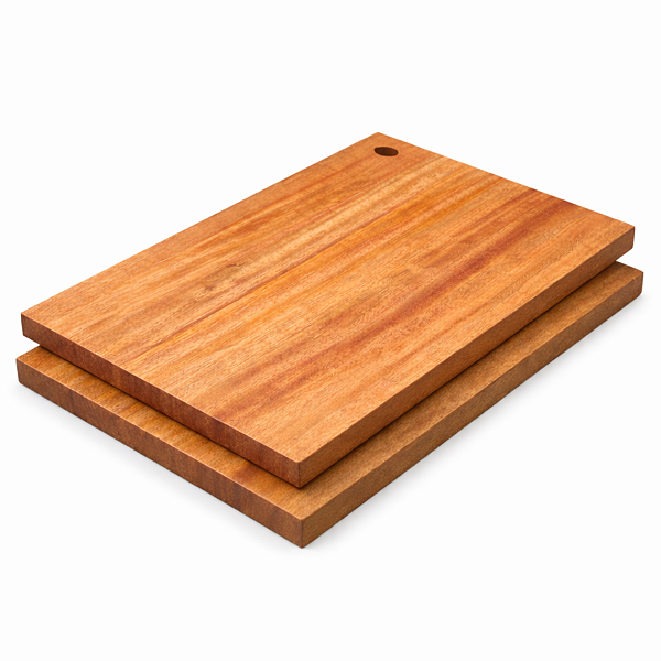 Kit 2 Tábuas de Corte de Madeira 34x22cm Multiuso Cozinha