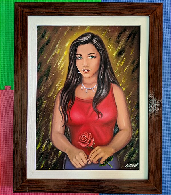 A sua encomenda de retrato, pintura em tela, com 1 pessoa no quadro, tamanho 50/70cm