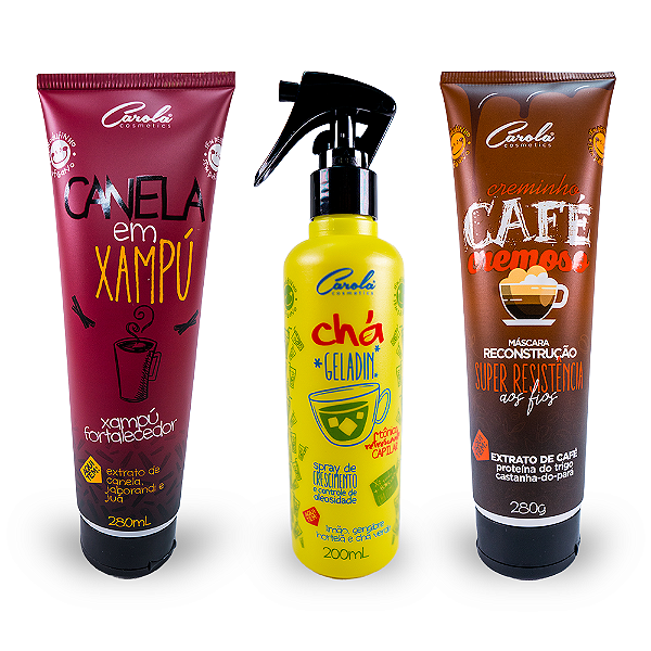 Trio refrescância e crescimento (Canela + Chá + Café cremoso)