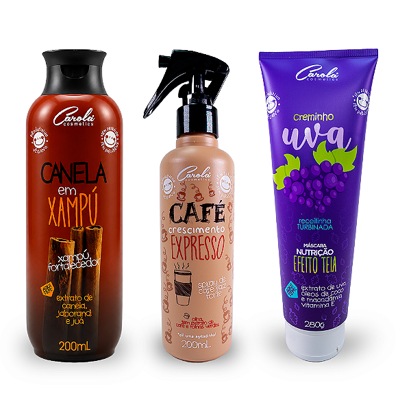 Crescimento Uva (Café Expresso Spray 200 ml + Canela em Xampú 200 ml + Uva Creminho 280 g)