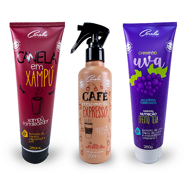 Crescimento Uva (Café Expresso Spray 200 ml + Canela em Xampú 280 ml + Uva Creminho 280 g)