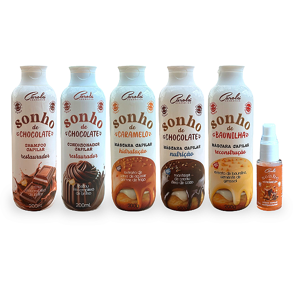 kit completo Sonhos (Sampoo+Condicionador+Hidratação+Nutrição+Reconstrução+Sérum)