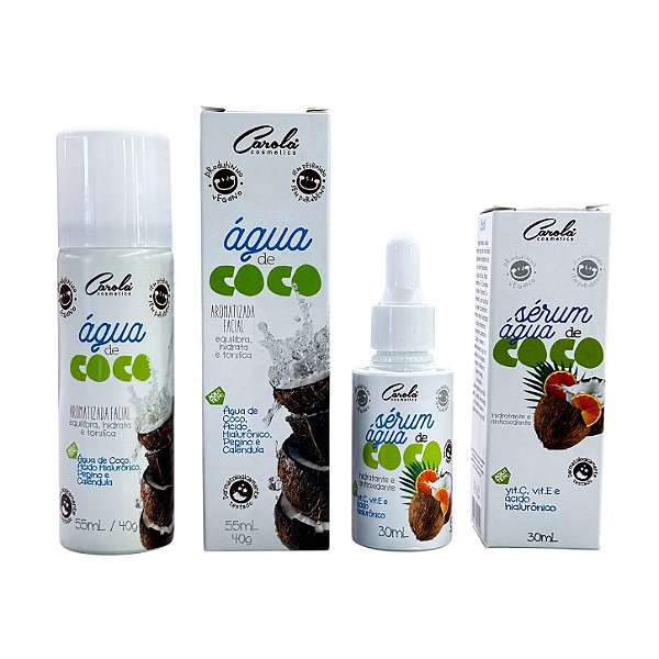 Água de Coco Aromatizada facial 55ml + Sérum Água de Coco 30ml