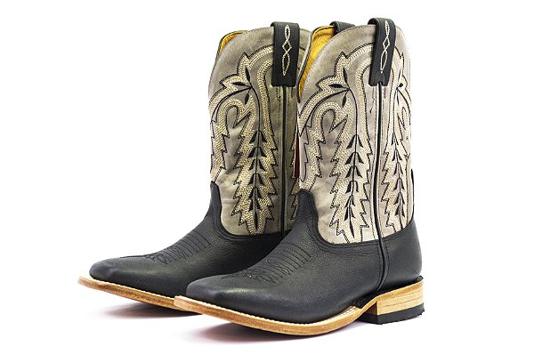 Bota Masculina Goyazes Couro Pit Stop Preto - Couro Waco Cimento