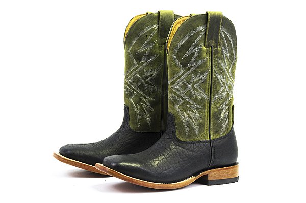 Bota Masculina Goyazes Cabeca Preto - Couro Dallas Folha - Couro 223001-CBC