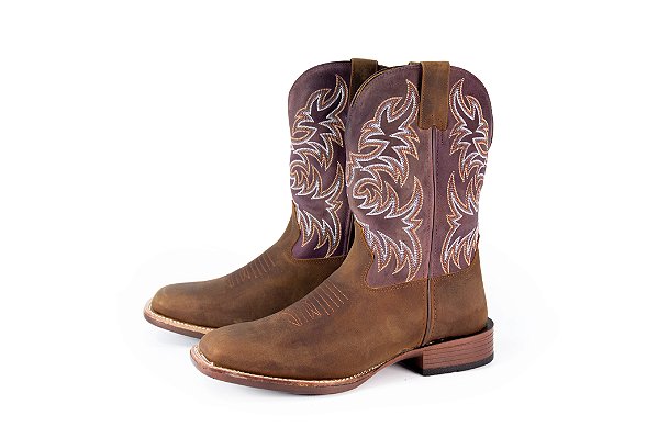 Bota Masculina Goyazes Dallas Tabaco - Couro Horse Roxo - Power 226503-CP