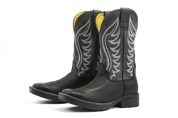 Bota Masculina Goyazes Couro Pit Stop Preto - Dallas Marinho Jump