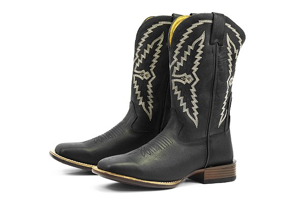 Bota Masculina Goyazes Couro Pit Stop Preto - Dallas Marinho - Power