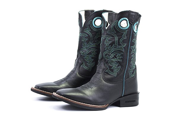 Bota Masculina Austin / Preto Verde Agua - Solado Flex