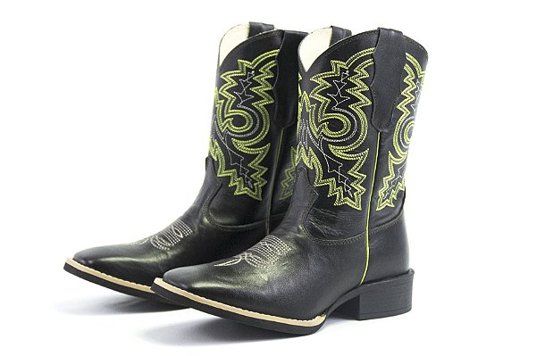 Bota Masculina Mr West Economy Verde Neon - Floather Preto - Flex